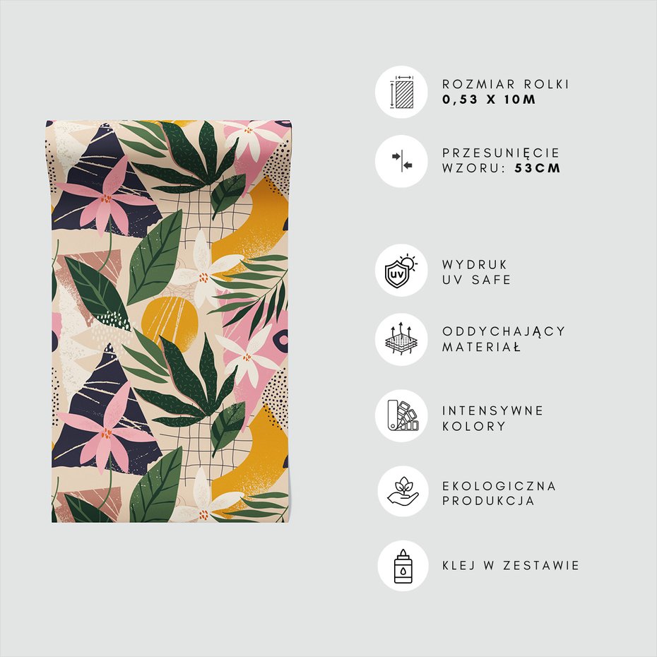 Tapeta - kwiaty, liście, abstrakcja