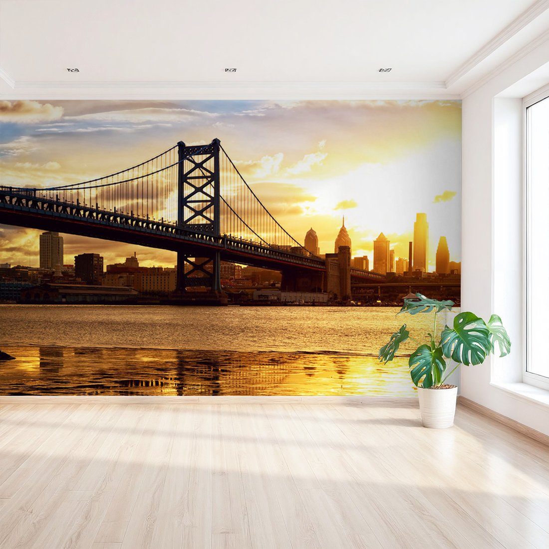 Fototapeta - most, miasto, rzeka