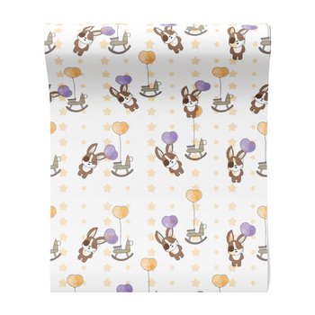 Tapeta - dziecięca, królik, zabawka, gwiazdy