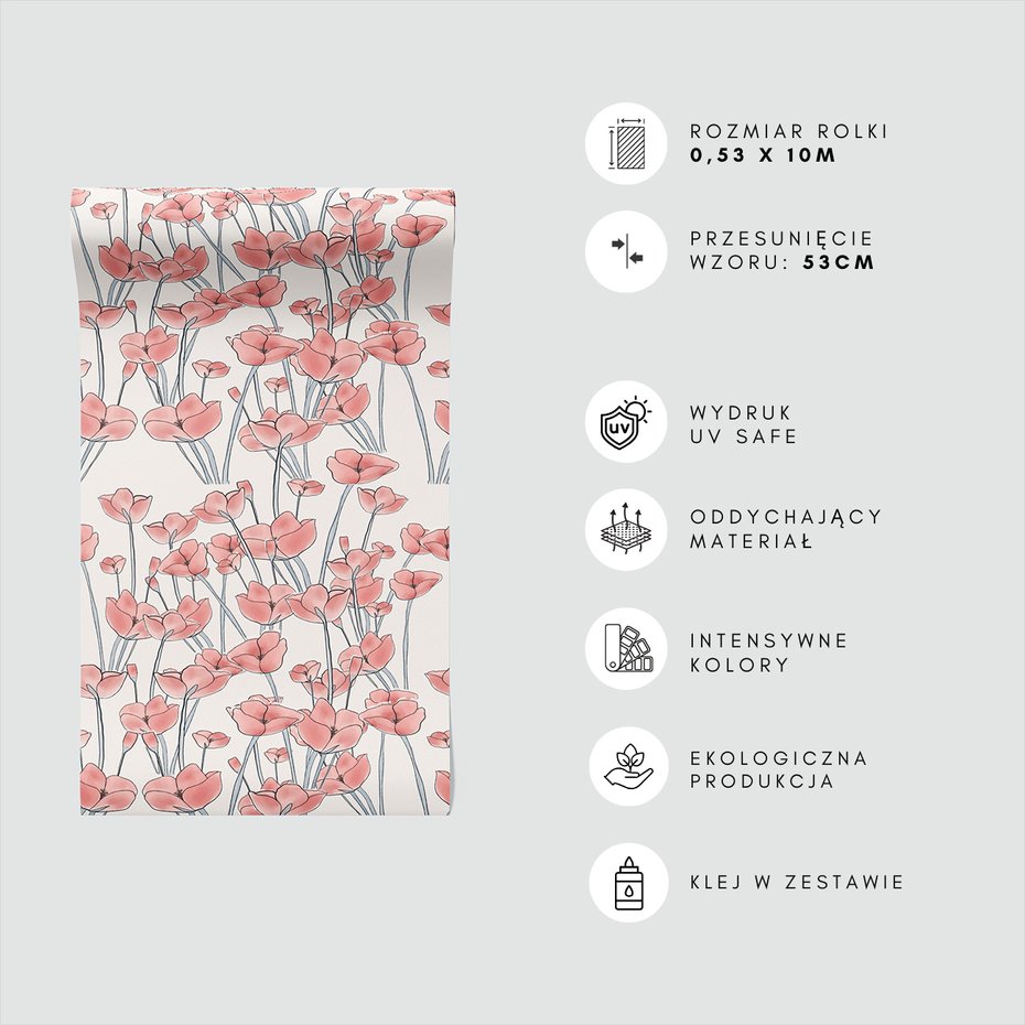 Tapeta - kwiaty, łodygi, wzór