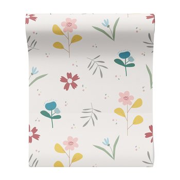 Tapeta - kwiaty, liście, pastelowe,