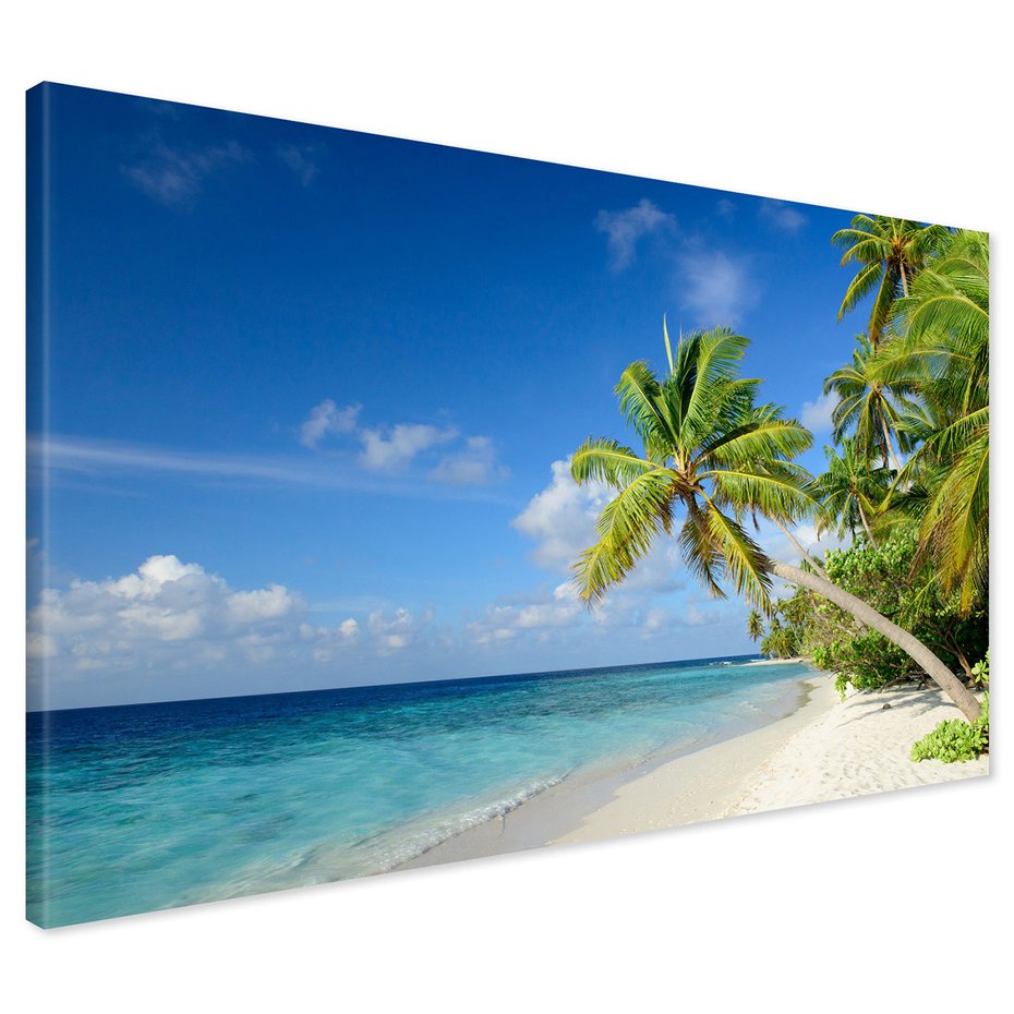 Obraz na płótnie - plaża, morze, palmy