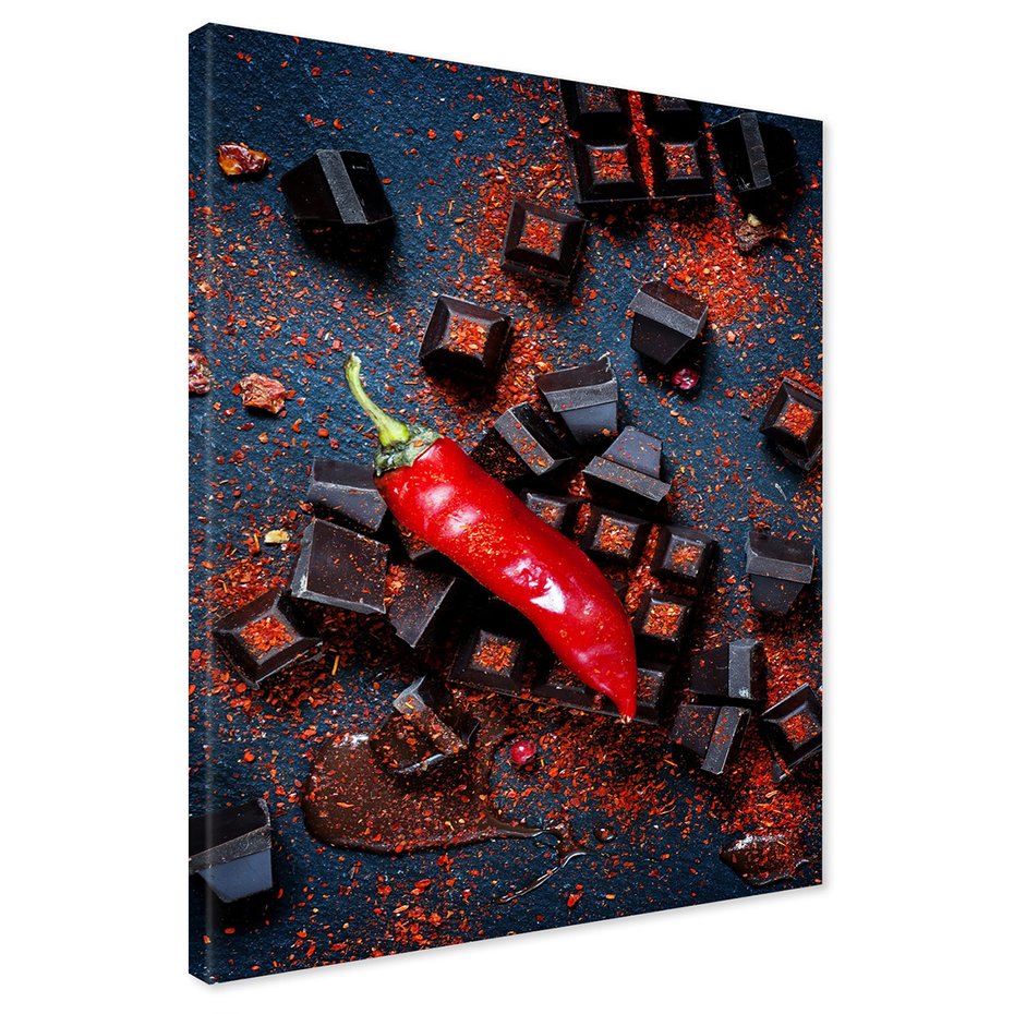 Obraz na płótnie - czekolada, papryka, przyprawy