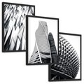 Zestaw obrazy w ramie, plakaty - architektura, budynki, nowoczesność - rama czarna