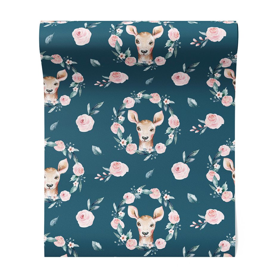 Tapeta - sarna, róża, liście