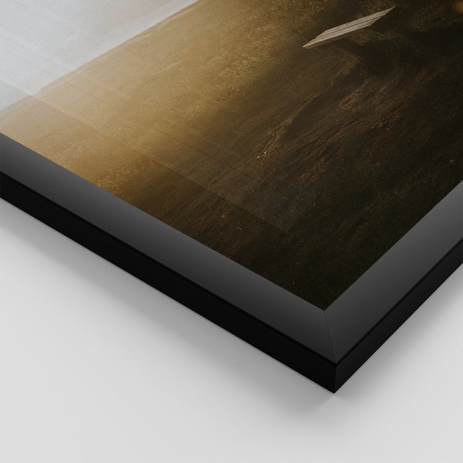 Zestaw obrazy w ramie, plakaty - krajobraz, natura, zachód słońca - rama czarna