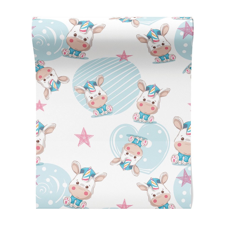 Tapeta - dziecięca, jednorożec, gwiazdy,