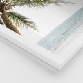 Zestaw obrazy w ramie, plakaty - palma, morze, cień - rama biała