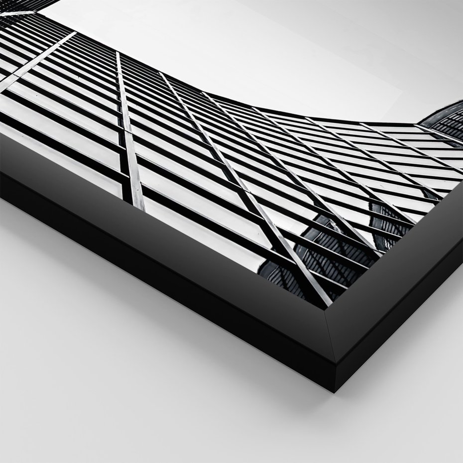 Zestaw obrazy w ramie, plakaty - architektura, budynki, miejski - rama czarna