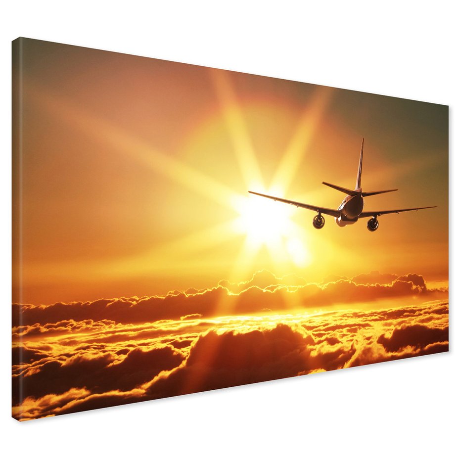 Obraz na płótnie - samolot, niebo, chmury