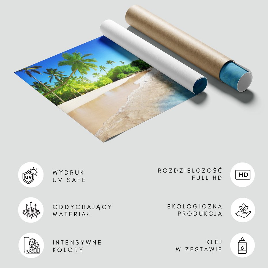 Fototapeta - plaża, morze, palmy