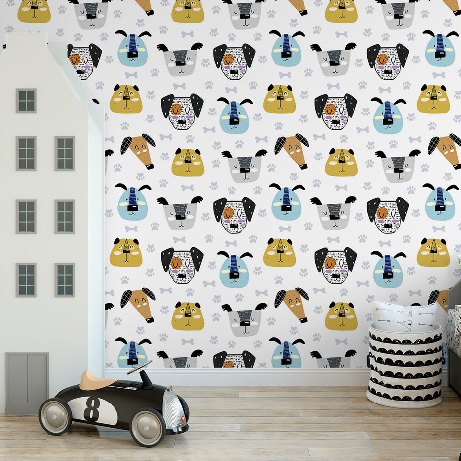 Tapeta - dziecięca, pies, kość,