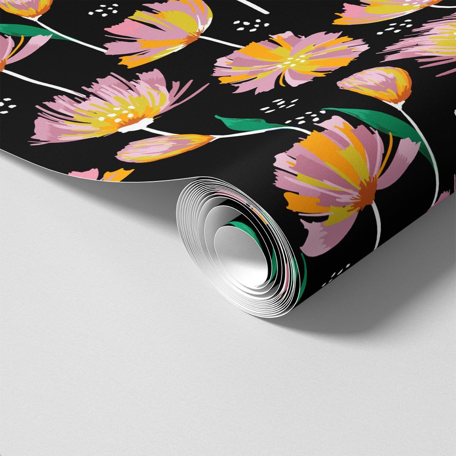 Tapeta - kwiaty, tło, kropki