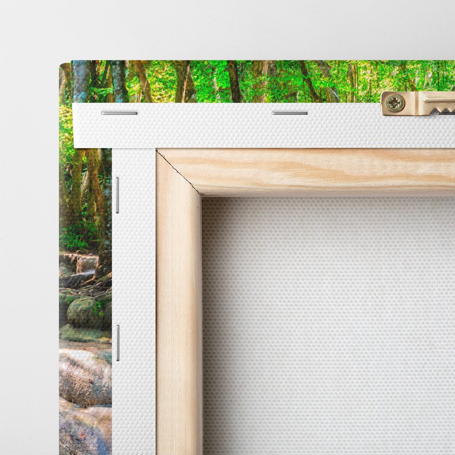 Obraz na płótnie - wodospad, las, woda