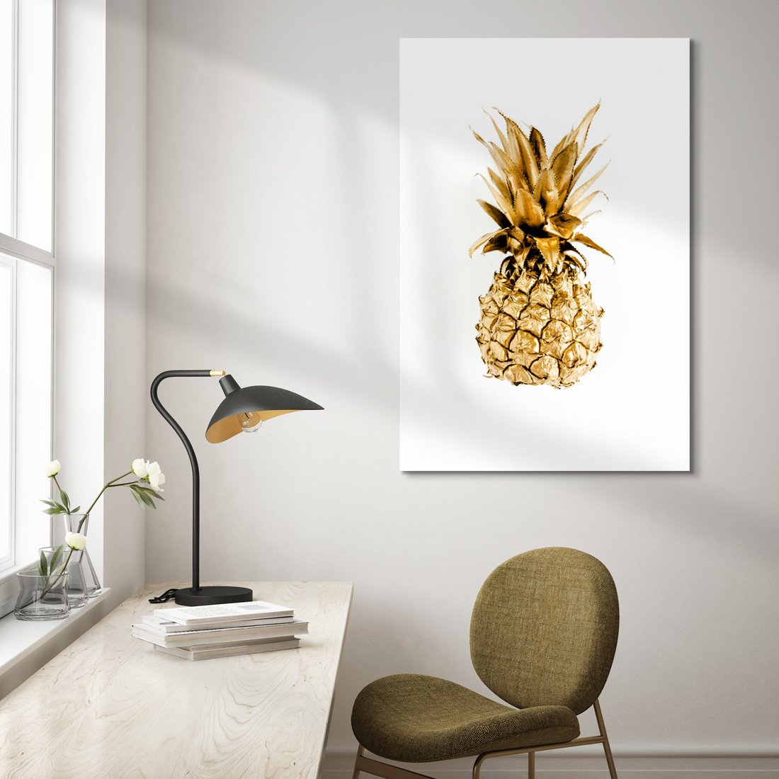 Obraz na płótnie - ananas, złoty, owoc