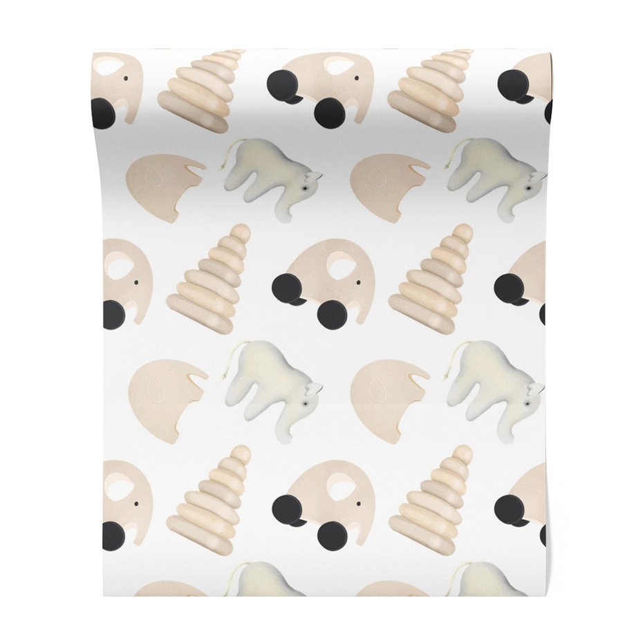 Tapeta - dziecięca, słoń, zabawka, piramida