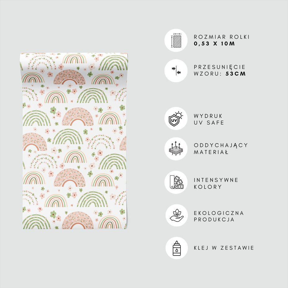 Tapeta - kwiaty, łuki, pastelowe