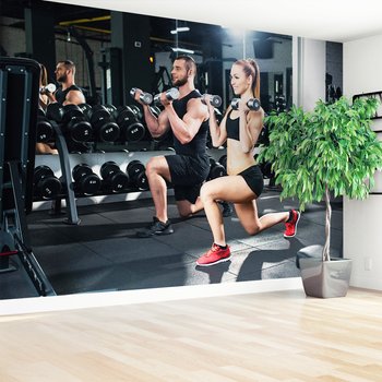 Fototapeta - siłownia, ćwiczenia, ciężary