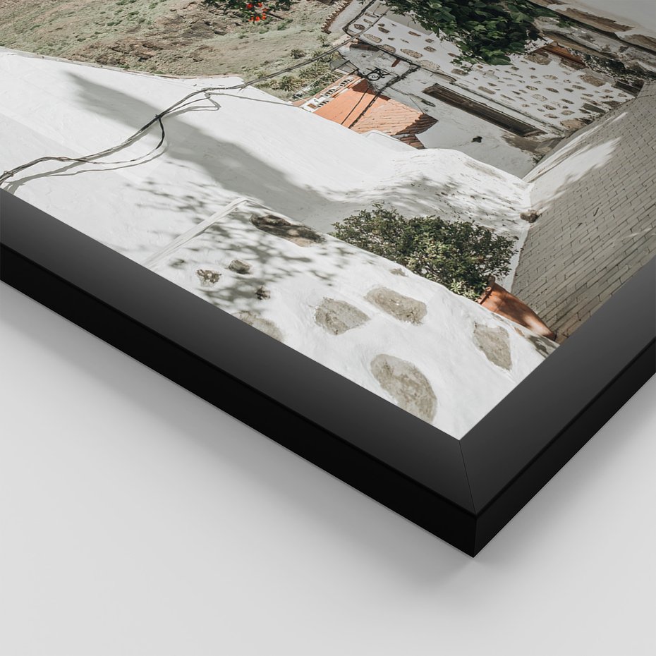 Zestaw obrazy w ramie, plakaty - ściana, drzwi, miasto - rama czarna