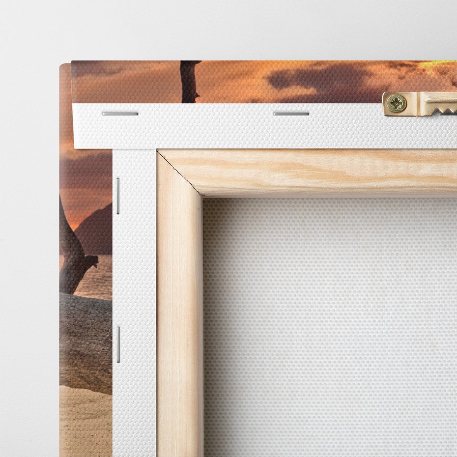 Obraz na płótnie - zachód słońca, plaża, morze