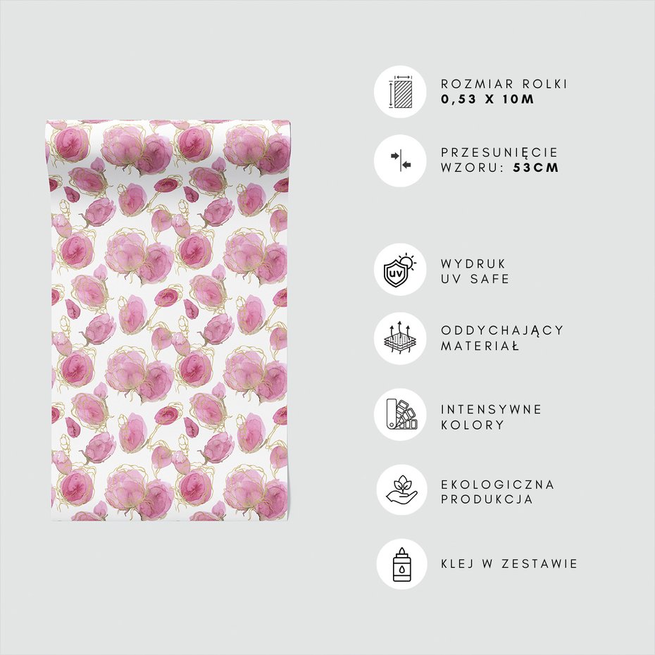 Tapeta - kwiaty, pąki, złoto