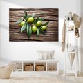 Obraz na płótnie - oliwki, liście, drewno