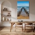 Obraz na płótnie - morze, plaża, drewno