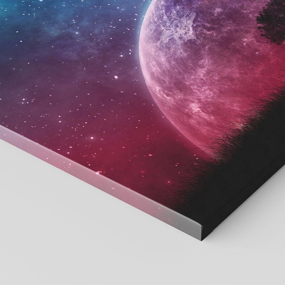 Obraz na płótnie - kosmos, planeta, drzewo