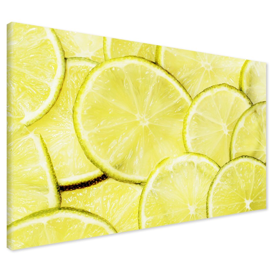 Obraz na płótnie - limonka, plasterki, owoce