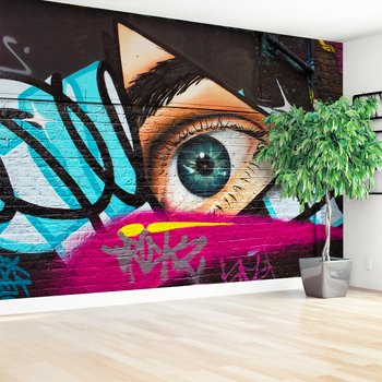 Fototapeta - graffiti, oko, ściana