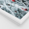 Zestaw obrazy w ramie, plakaty - zima, śnieg, mróz - rama biała