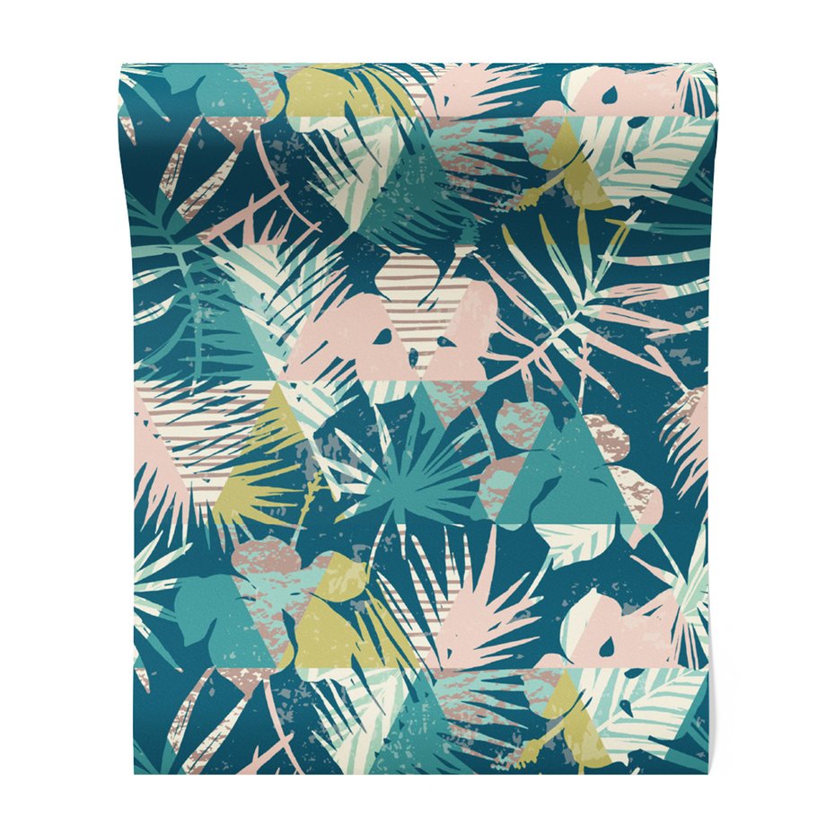 Tapeta - liście, trójkąty, abstrakcja