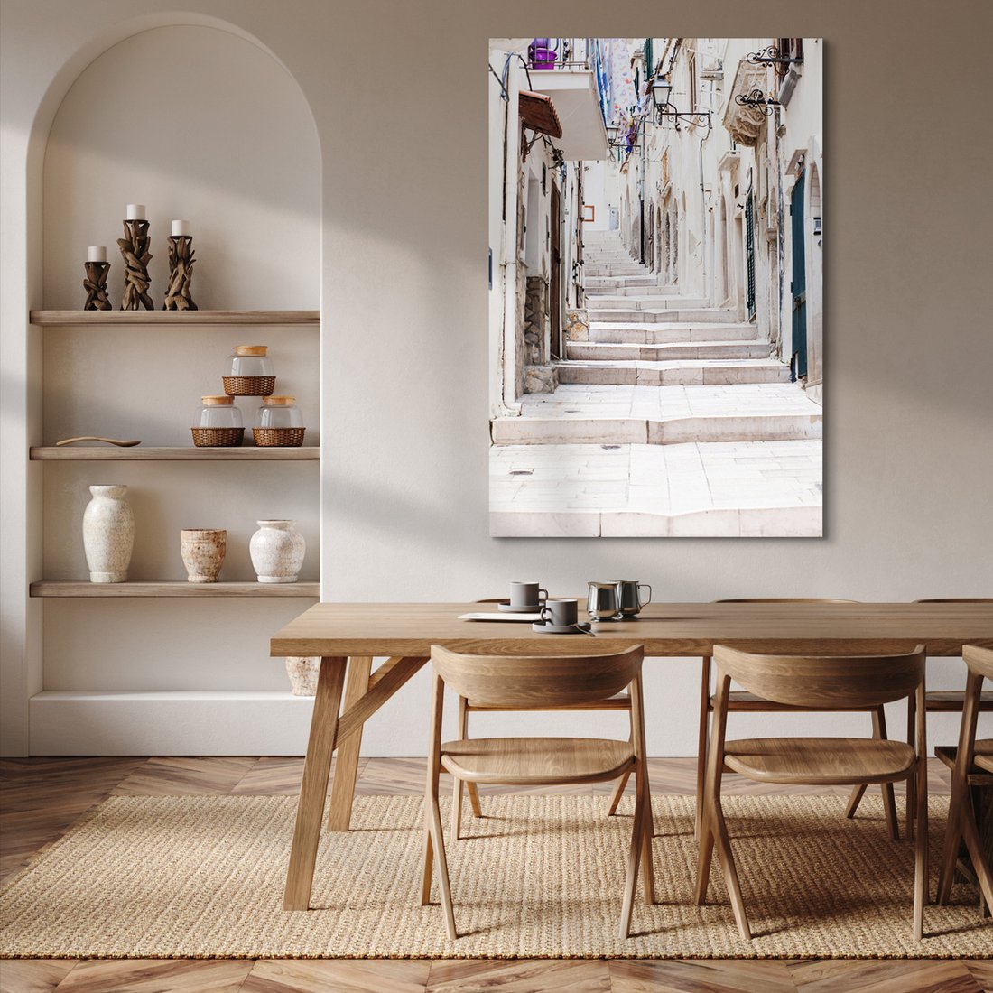 Obraz na płótnie - uliczka, schody, miasto