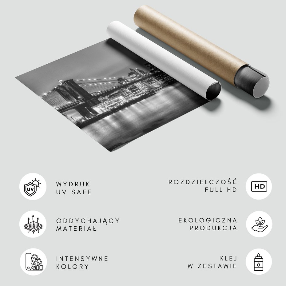 Fototapeta - miasto, most, noc