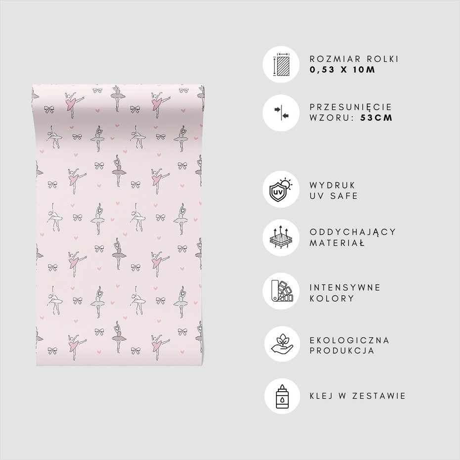 Tapeta - dziecięca, baletnica, kokarda, tło