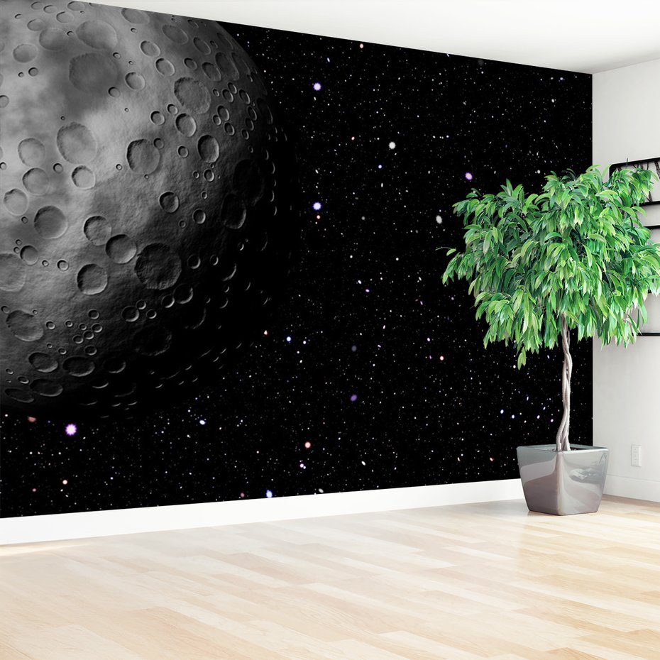 Fototapeta - kosmos, księżyc, kratery