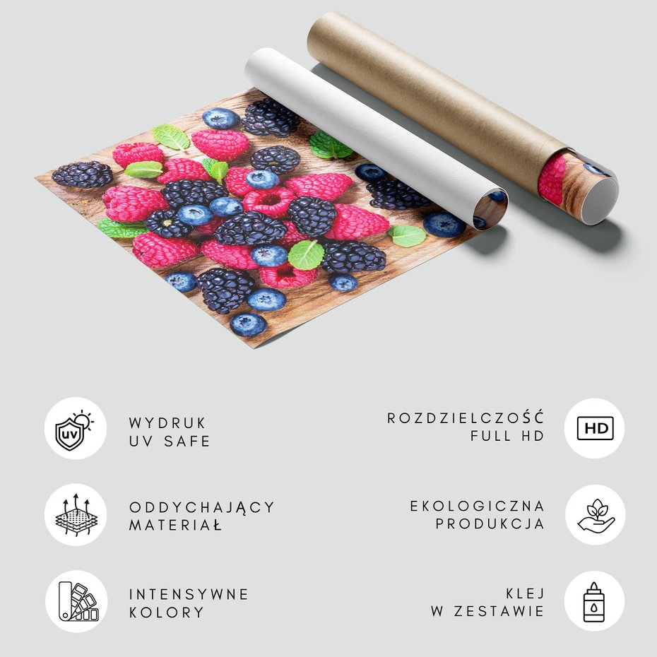 Fototapeta - owoce, jagody, maliny