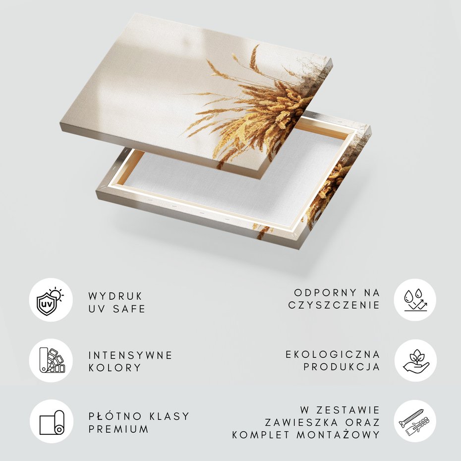 Obraz na płótnie - trawa, suche, beżowe