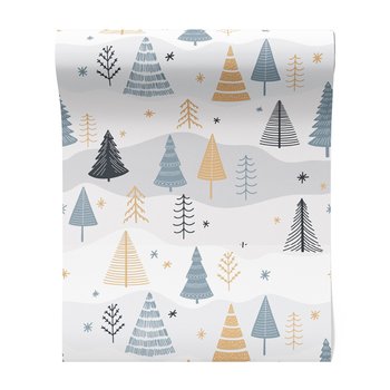 Tapeta - drzewa, śnieg, gwiazdki