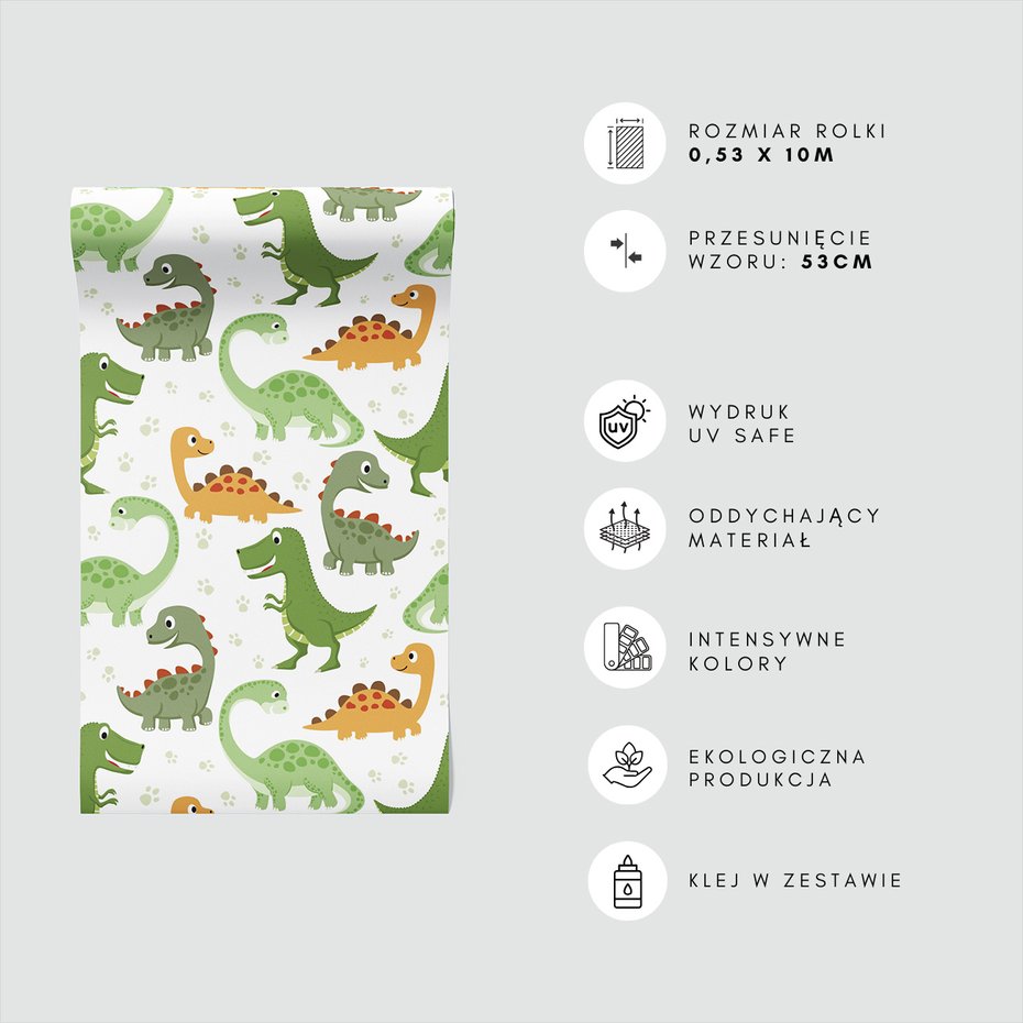 Tapeta - dziecięca, dinozaury, tło, wzór