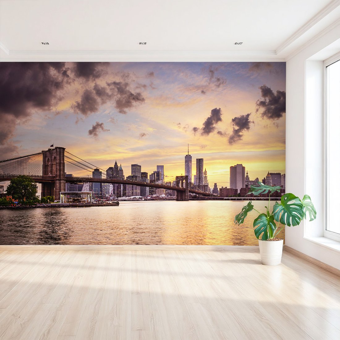 Fototapeta - most Brookliński, Manhattan, panorama