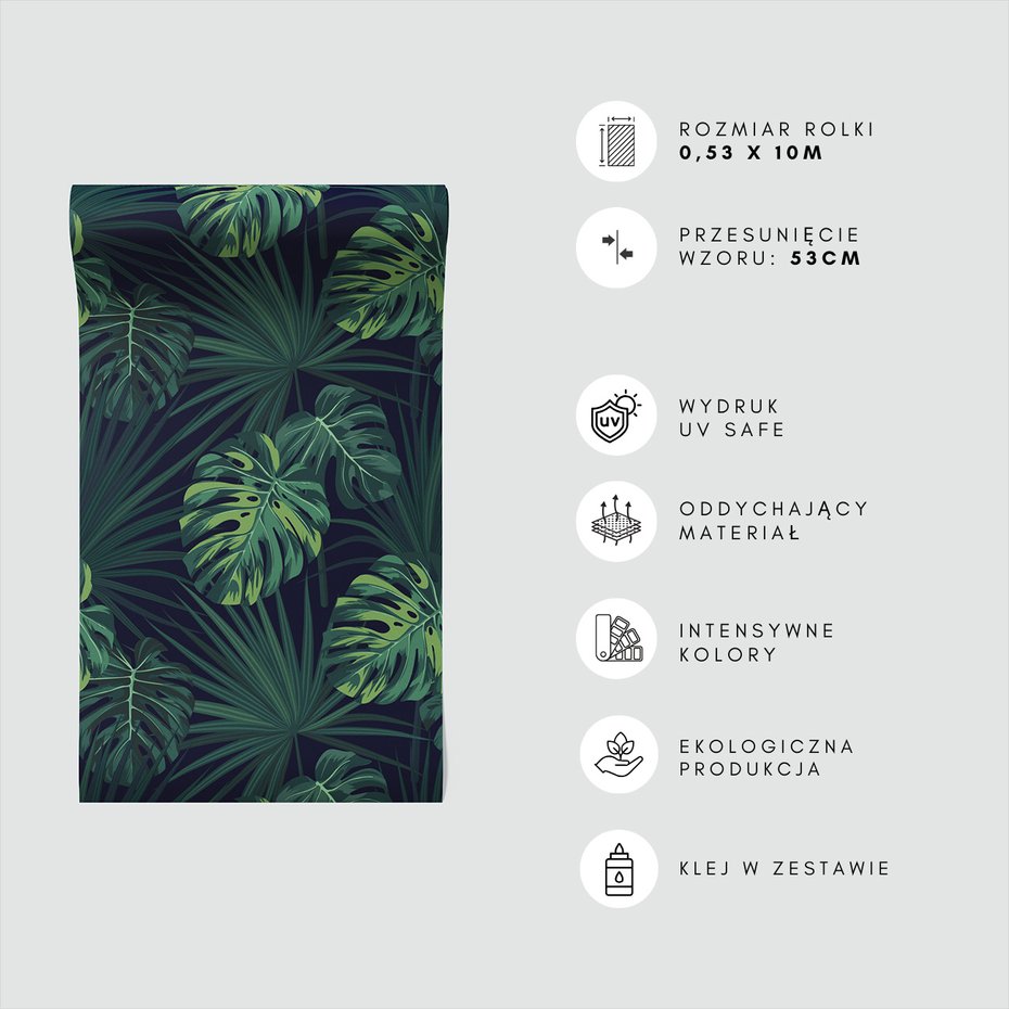 Tapeta - liście, monstera, palmy