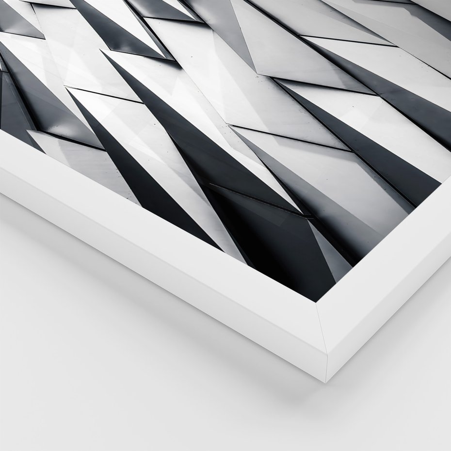 Zestaw obrazy w ramie, plakaty - architektura, budynki, nowoczesność - rama biała