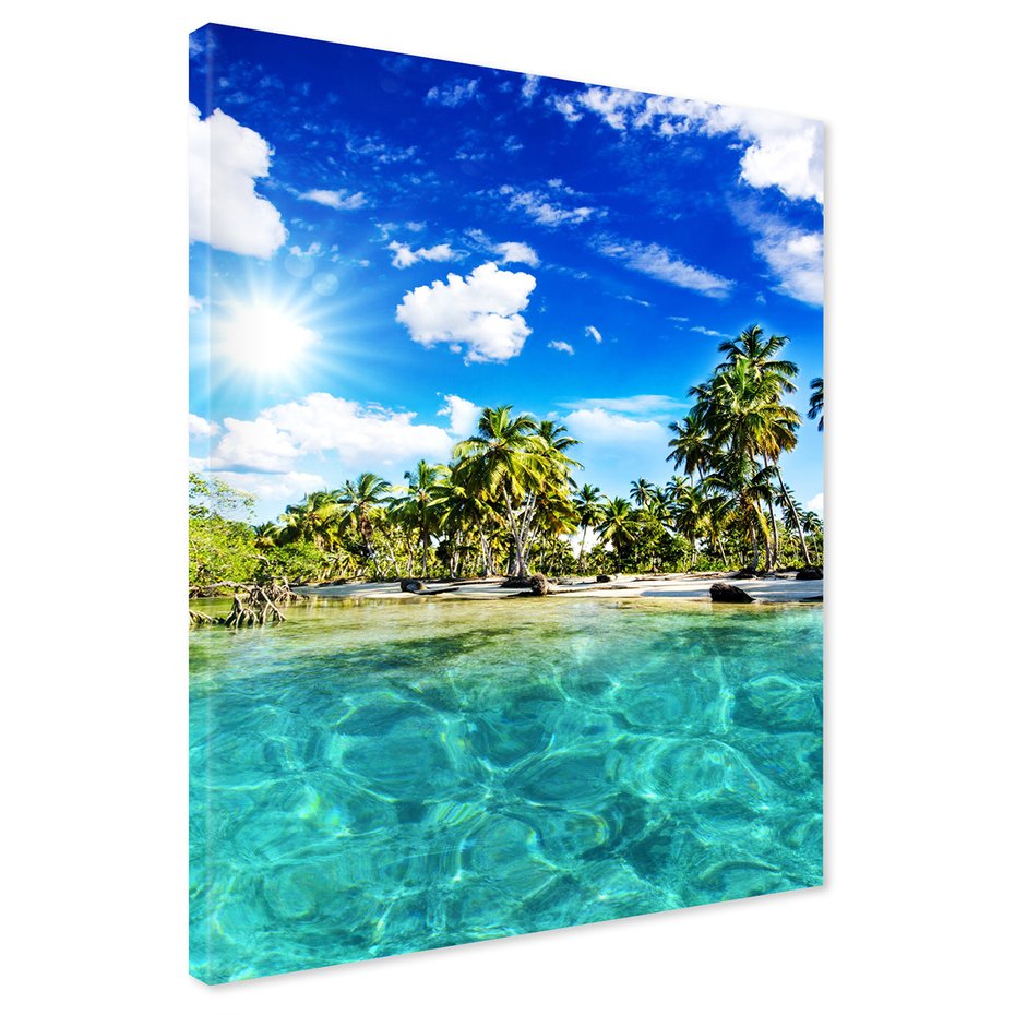 Obraz na płótnie - plaża, palmy, morze