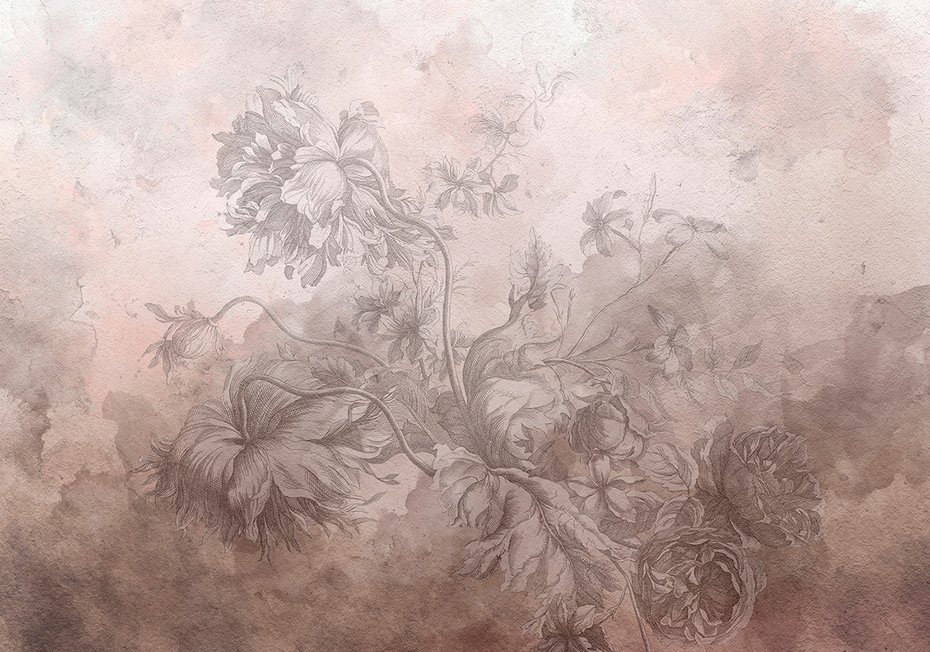 Fototapeta - loft, kwiaty, mgła