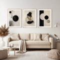 Zestaw obrazy w ramie, plakaty - abstrakcja,portret,geometria - rama drewno