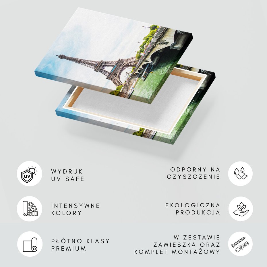 Obraz na płótnie - Paryż, Wieża Eiffla, most