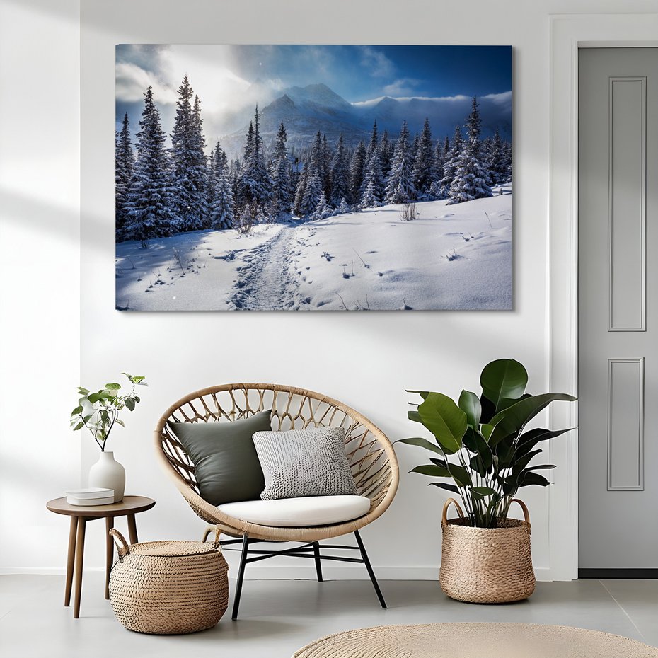 Obraz na płótnie - zima, śnieg, las