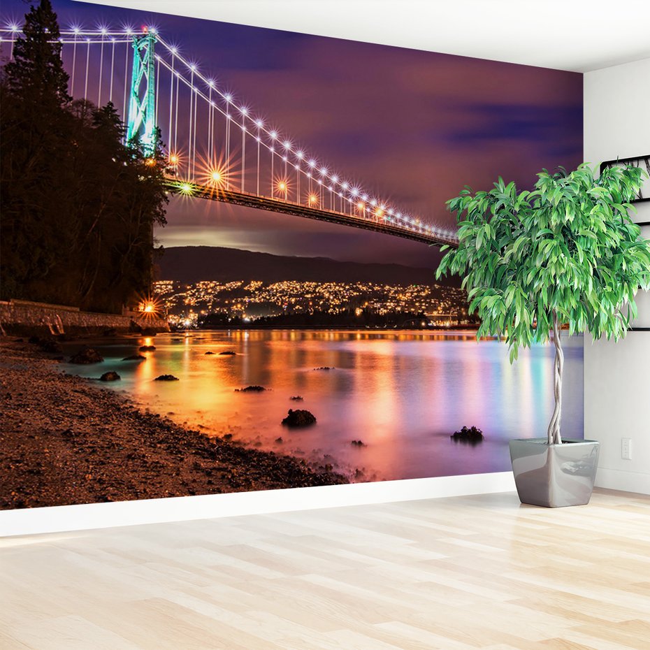 Fototapeta - most, noc, miasto