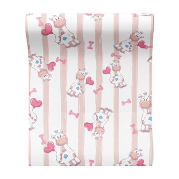 Tapeta - dziecięca, żyrafa, serce,